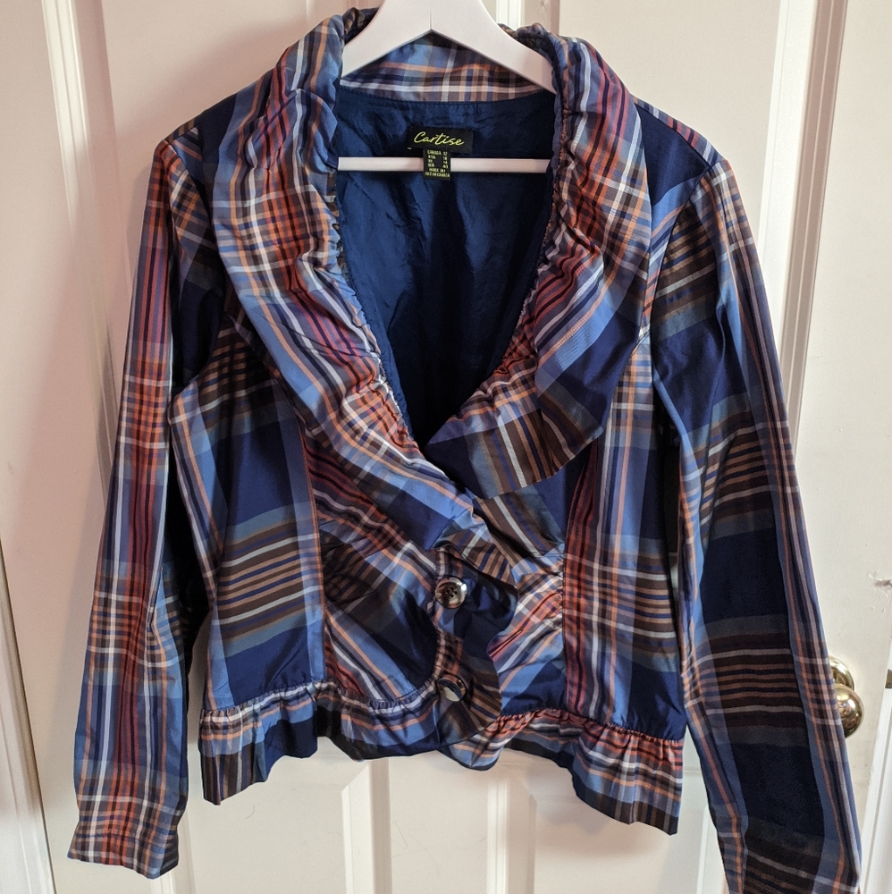 Cartise Button-up Plaid Blazer